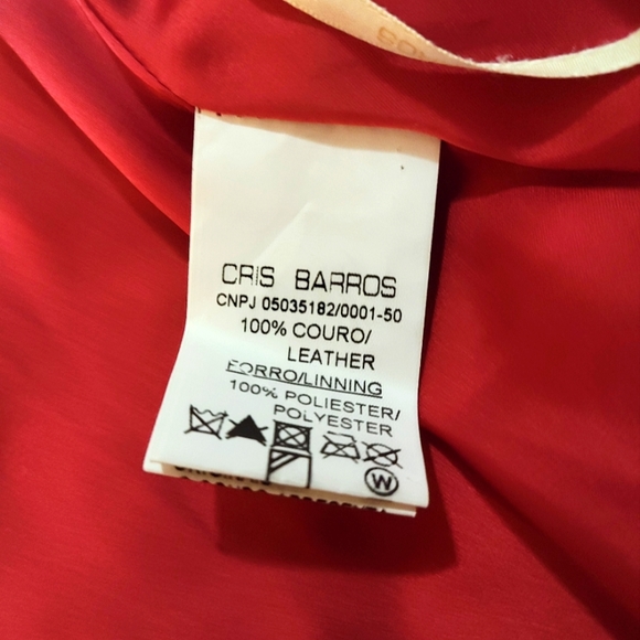 Real Leather Red Cargo Mini Skirt  Size 8 - Picture 6 of 9